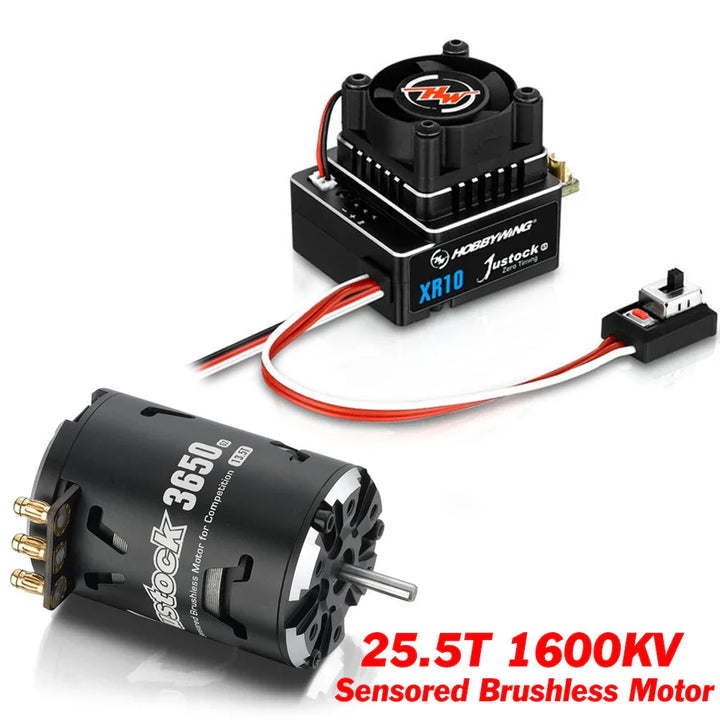 HOBBYWING XERUN XR10 JUSTOCK G3 60A ESC - 3650 Brushless Motor for 1/10 1/12 RC Racing Touring On-road Off-road Drift Buggy Car Truck